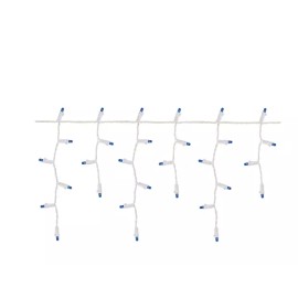 Holiday Time 200-Count Blue LED High-Density Icicle Christmas Lights with White Wire, 16.1'