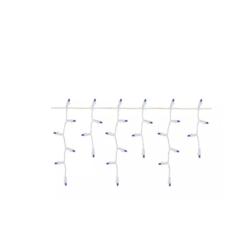 Holiday Time 200-Count Blue LED High-Density Icicle Christmas Lights with