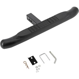 Heavy-Duty Trailer Hitch Step – Fits 2 Inch Receiver, Tow Hitch Step for Truck, SUV, or Jeep – Anti-Slip Rear Bumper Step for Easy Access to Cargo and Roof (Black Straight Hitch Step)