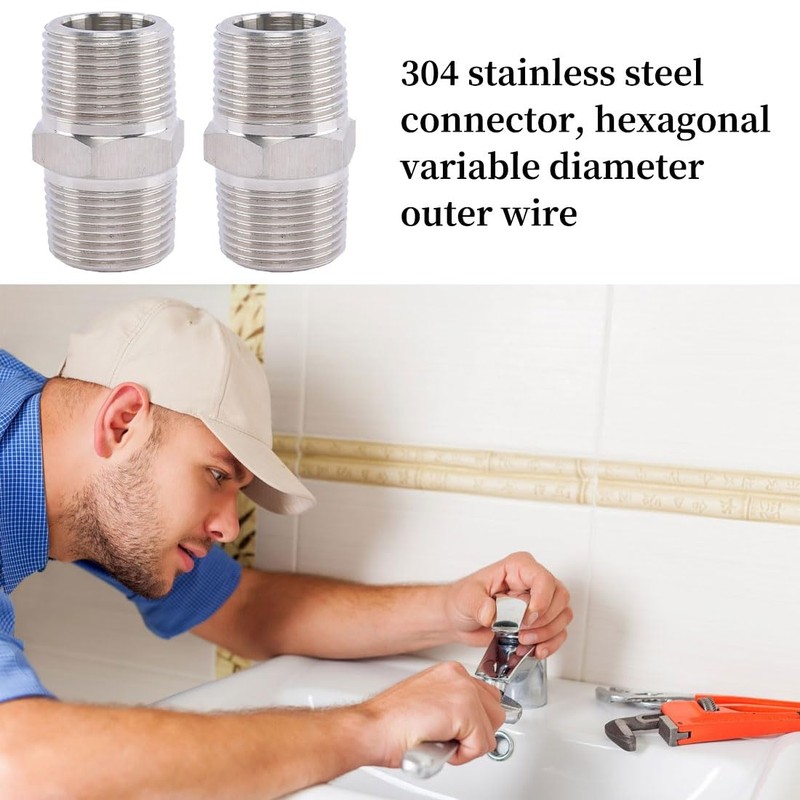 BZKSER Pack of 2 Shower Hose Adaptors Corrugated Pipe Extension