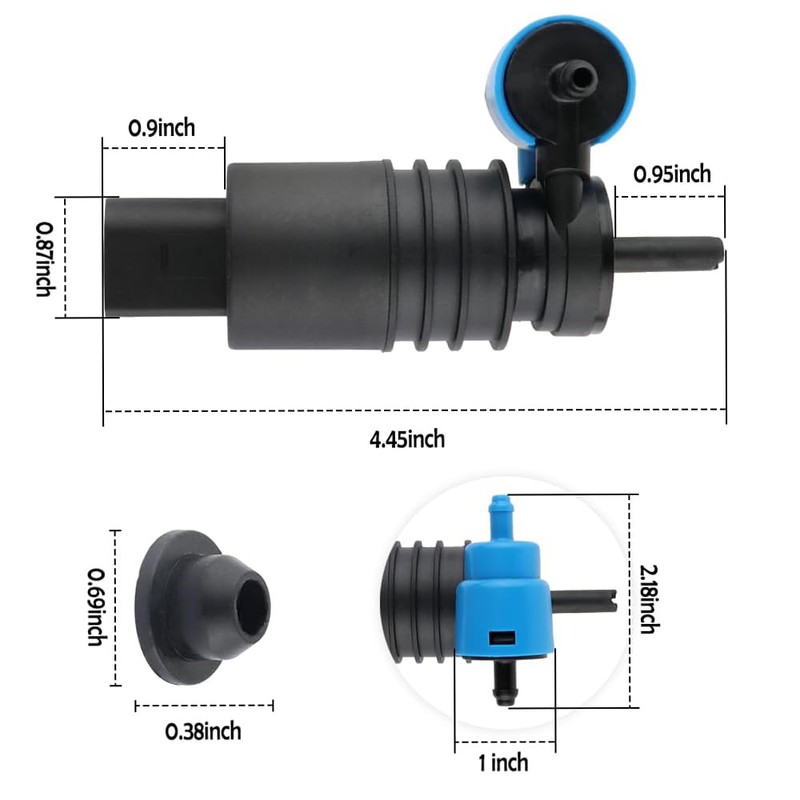 MACHSWON Black Windshield Washer Pump Double Hole Car Windshield Wiper