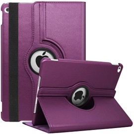 Rouceyxin Rotating Case for iPad 9.7 Inch 2018 2017 / iPad Air 2 Case - 360 Degree Rotating Stand Protective Cover with Auto Sleep Wake for iPad 9.7 inch (6th Gen, 5th Gen) / iPad Air 2/ iPad Air (Purple)