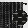 MIULEE Decorative Back Tab Linen Curtains with Geometric Pattern for