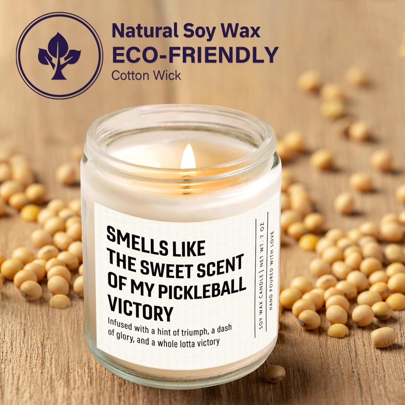 Shqiueos Pickleball Gifts for Women Men Lavender Scented Candle 7oz