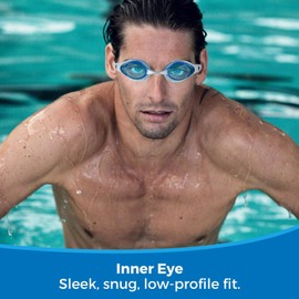 Water Gear Vector Anti-Fog Goggle, Teal Lens/Silver STRP