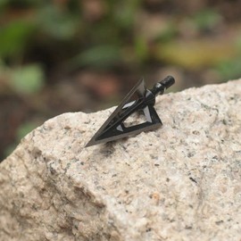 JIANZD Hunting Broadheads 100Grain for Compound Bow Arrow Heads 3 Blades Archery Broad Heads (X1-Black)