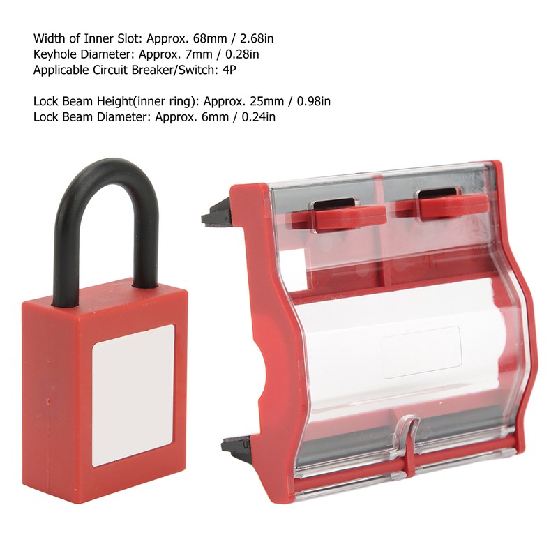 Circuit Breaker Protective Cover Padlock Set Transparent Breaker 4P 25mm