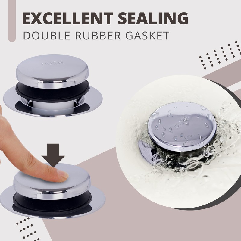 GSTARAM Bathtub Drain Tip-Toe Tub Trim Kit with Two-Hole Overflow