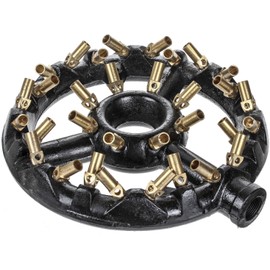 DuraSteel Propane Gas Jet Burner For Chinese Wok Range, Grilling, Stir Fry - Cast Iron Body Round Nozzle Jet Burner with 32 Brass Tips - Up 160,000 BTU