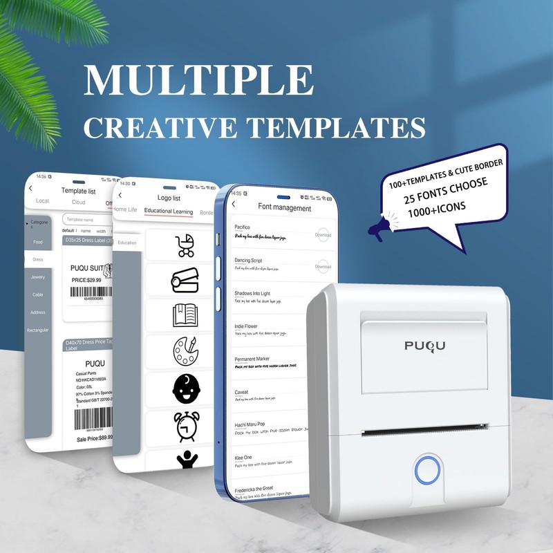 PUQU Q1 Label Maker Machine with 40x30mm Tape, All Free