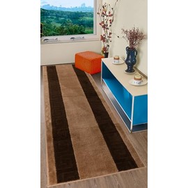 Custom Size Anti Slip Medium Profile Soft Pile Greek Key Meander Cappuccino Design Design Runner Rug Carpet (Cappuccino-Brown, 36" x 20')