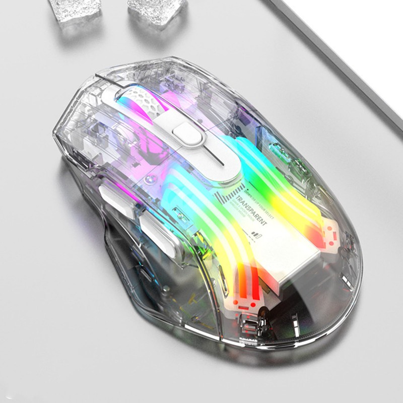 Gaming Mouse 2.4G Wireless Bluetooth Wired USB Transparent 3 Mode