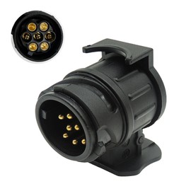 HISports Anhänger Adapter, Adapter 13 auf 7 Polig, 12 V Wasserdicht Adapter Anhänger für Auto und Anhänger Stecker Anhänger Caravan Elektro Adapter Anhängerkupplung für PKW, KFZ und LKW