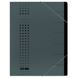 Elba Ordnungs-Mappe A4, chic, aus Karton, 7 Fächer, anthrazit