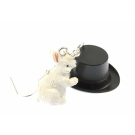 Rabbit and Hat Earrings Miniblings Magic Magician Trick Rabbit from The Cylinder