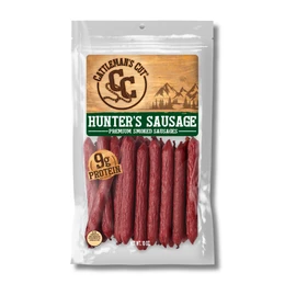 Cattleman's Cut Hunter's Sausages Meat Sticks, Premium Protein Snacks, Keto Friendly, Gluten Free, Carnivore Travel Snack, Resealable Bag, 12 Ounce