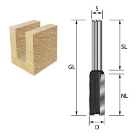 ENT Straight Cutter TC Shank (C) 6 mm, Diameter (A) 2 mm, B 6 mm, D 32 mm, GL 43 mm