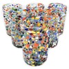 MexHandcraft Confetti Rocks 14 oz Drinking Glasses (set of 6)