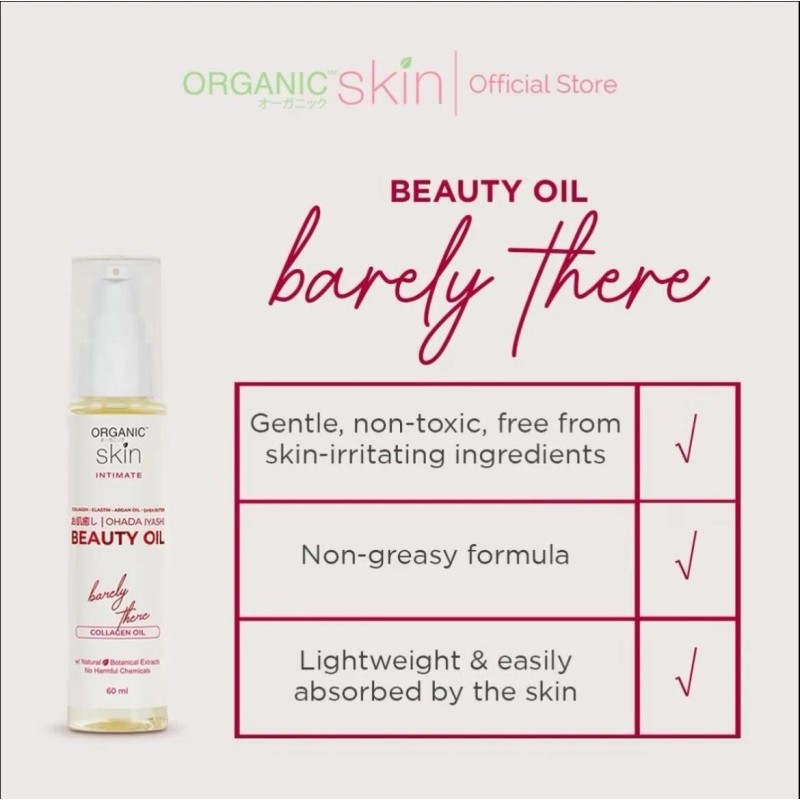 Organic Skin Japan Intimate Beauty Oil - Barely There Collagen