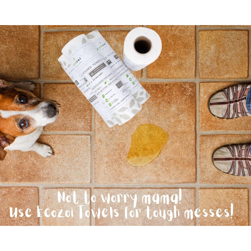 Ecozoi Bamboo Rayon Reusable Towels - 4 Pack | Equivalent