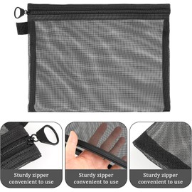 3pcs Mesh Bags with Zipper,Cosmetic Organization Pouches for Purse Toiletries Travel Vacation Office Home to Storage Small Items