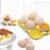 Flexzion Ceramic Egg Holder for Fridge - 6 Cups Egg