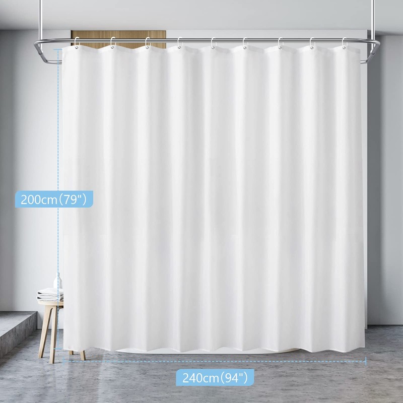 Carttiya Anti-Mould Shower Curtain, EVA Bath Curtain, No Odours, BPA-Free,