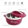 Cello Sapphire Insulated Inner Steel Casserole for Roti, 1250ml, Pink