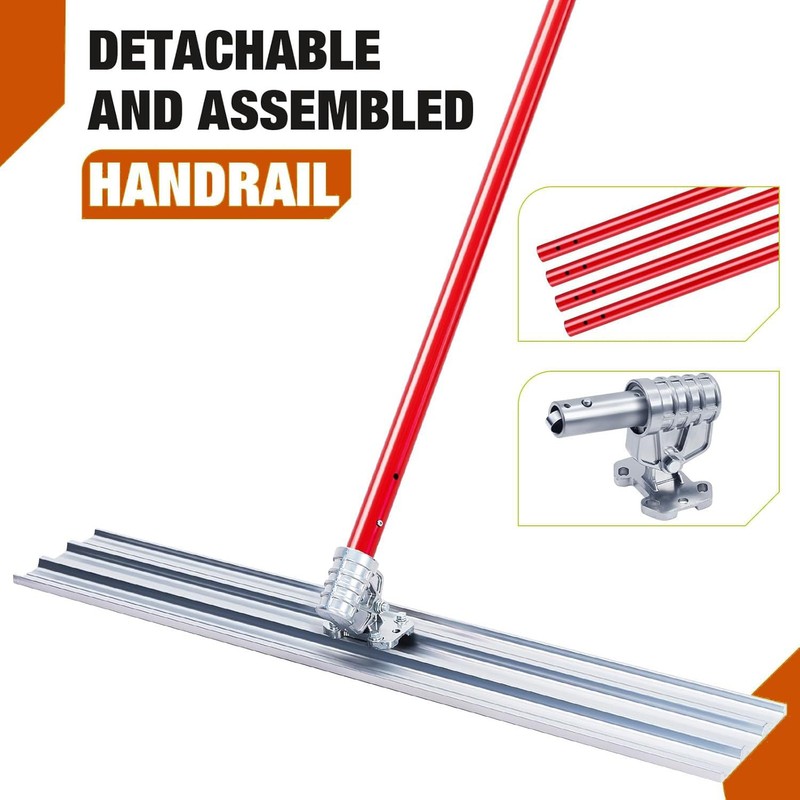 48"x8" Bull Float Kit Aluminum Magnesium Alloy Concrete Float With