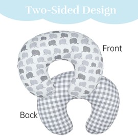 Baby Nursing Pillow Cover, 22.5 x 18" Breastfeeding Pillow Slipcover Girls Boys, Nursing Pillow Case for Newborn, Soft Fabric Fits Snug On Infant, Washable & Breathable (1 Pack)