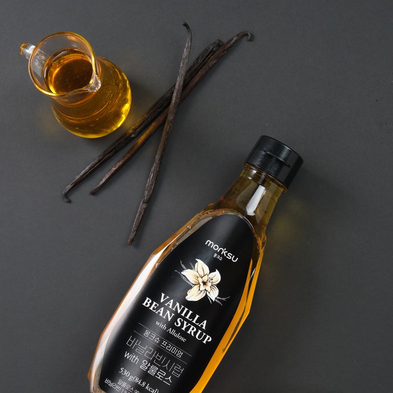 Monkshu Premium Vanilla Bean Syrup WITH Allulose, 530g, 1 unit