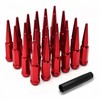 LUJIANI M12X1.5 Red Wheel Spike Lug Nuts, 24 PCS Lug
