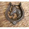 Cross Horseshoe Cast Iron Door Knocker, Housewarming, Unique Front Entry