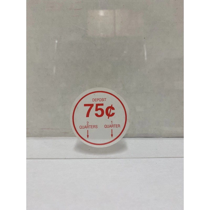 .75 Cent Price Decal Sticker For Capsule Vending Machine (SET
