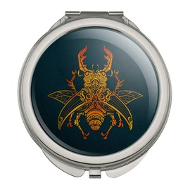 Steampunk Stag Beetle Compact Travel Purse Handbag Makeup Mirror