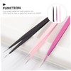 TOVINANNA 3pcs Nail Art Tweezers Double-ended Tweezers for Eyelash Extensions