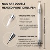 Taoluwin Diamond Nail Art Pen, Double Heads Point Drill, Self-Stick