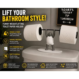 Funny Weightlifting Toilet Paper Holder for Bathroom Decor – Fitness-Themed Roll Dispenser & Novelty Gift