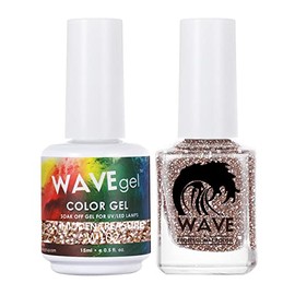 WAVEGEL Soak-Off Gel & Nail Lacquer Matching Duo Set - Simplicity Collection - #W102 Hidden Treasure I 0.5 Oz