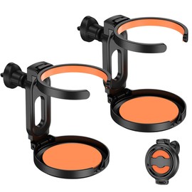 Pack of 2 Car Cup Holder, Car Cup Holder, Foldable Bottle Holder, Car Accessories, Universal Car Cup Holder, Ventilation for Coffee Cups, Cups, Drinks (Orange)