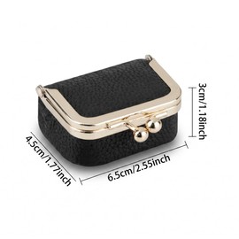 Jakonay Genuine Leather Coin Purse for Women, Mini Kiss Lock Coin Pouch, Small Change Purse, Tiny Storage Pouch for Coins, Jewelry, Earbuds and Small Essentials