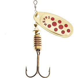 Mepps Comet Butterfly Action Size: 00/1.5g 0/2g 1/3.5g 2/4.5g 3/6.5g 4/8g 5/11g (4/8g, Gold/Red Dots)