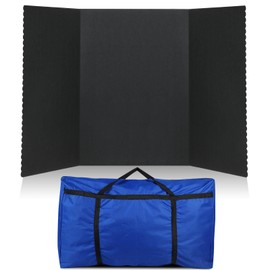 Paterr Trifold Poster Board with Storage Bag, Hook and Loop Fabric, Foldable 3 Panel Presentation Board for Science Fair and Exhibitions(Black,72 x 36 Inch)