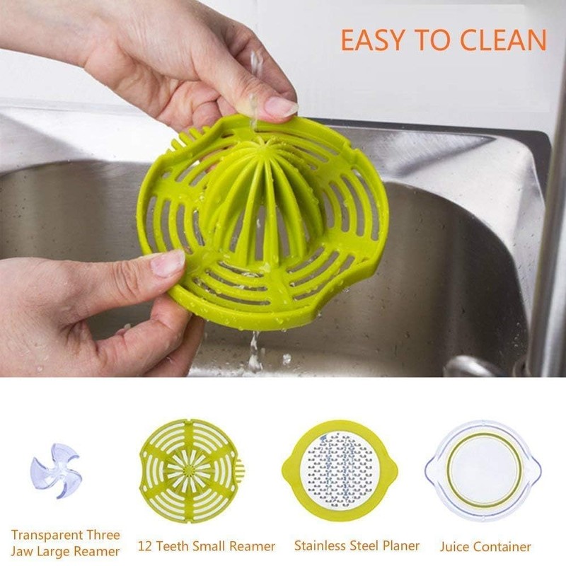 LHKJ Manual Lemon Squeezer, Citrus Juicer, Plastic Juicer with Container,