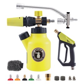REALYOU Foam Cannon with Pressure Washer Gun, Car Wash Kit, Pressure Washer Car Wash Foam Gun with 1/4 Inch Quick Connector, 5 Pressure Washer Nozzle Tips, Dual-Connector Accessory