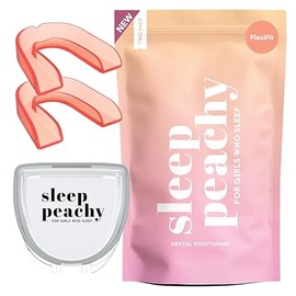 FlexiFit Protector Nocturno para Mujeres - Paquete de 2 Protectores Bucales para Rechinar los Dientes, Apretar y Bruxismo (Durazno) | Protectores buca