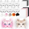 Seenelling 23 Pcs DIY Therian Mask Kit Blank Cat Mask