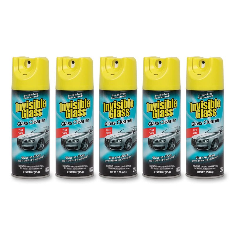 Invisible Glass 91163-5PK Premium Aerosol Glass Cleaner Spray for Car