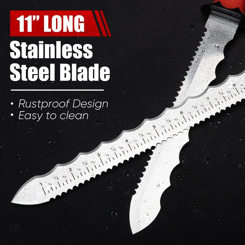 11" Insulation Knife, Stainless Steel Blade Insulation Cutter w/Laser Scale,