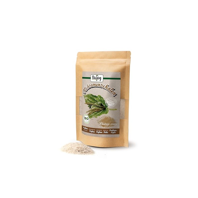 Biojoy Organic psyllium husks (250 g), 99% purity Plantago ovata,
